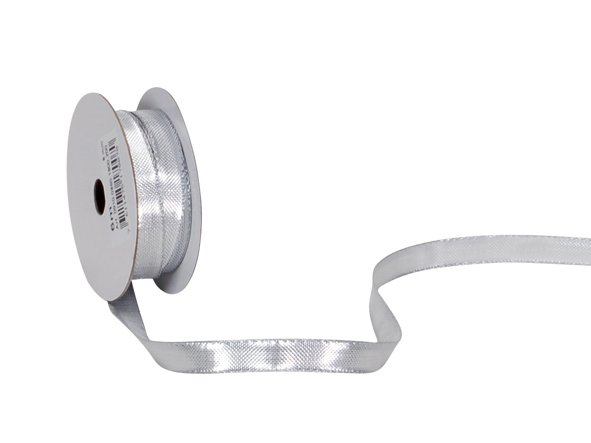 Spyk Geschenkband Cubino Monte Carlo Silber – 8 mm × 6 m – 1 Rolle