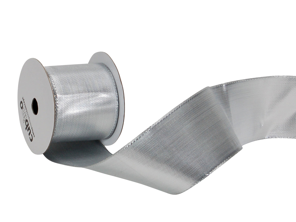 Spyk Geschenkband Cubino Monte Carlo Silber – 40 mm × 3 m