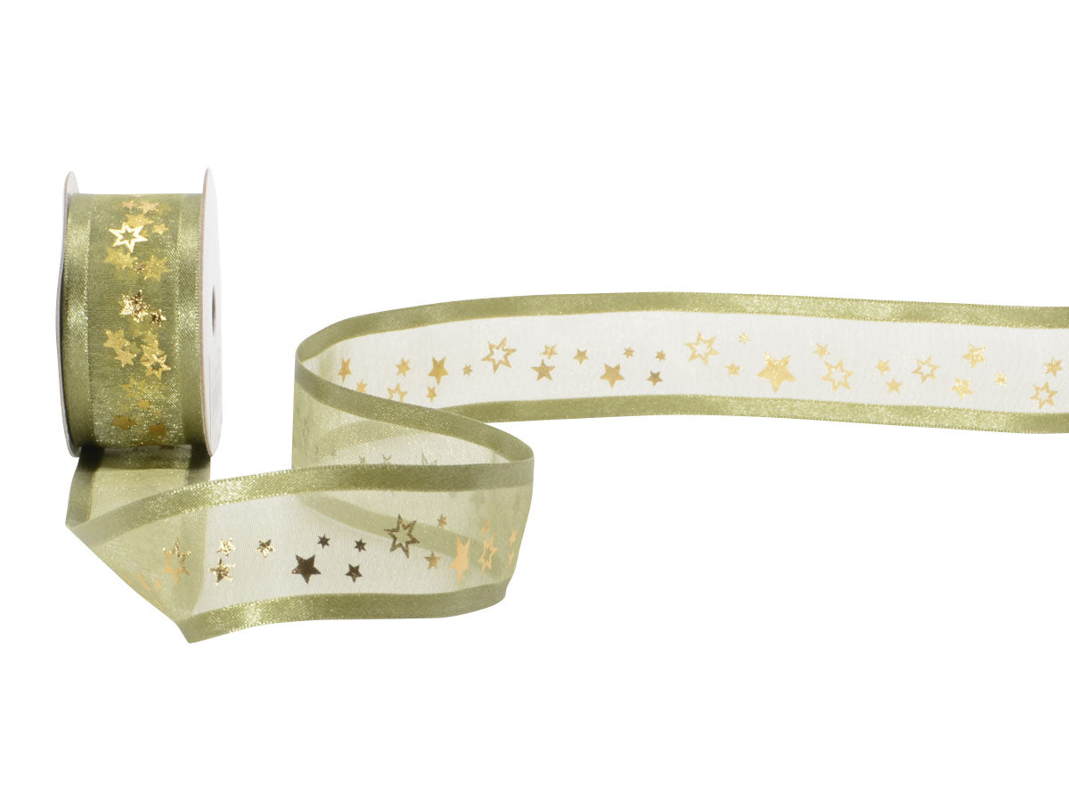 Spyk Geschenkband Cubino Sirius Olive – 25 mm × 3 m