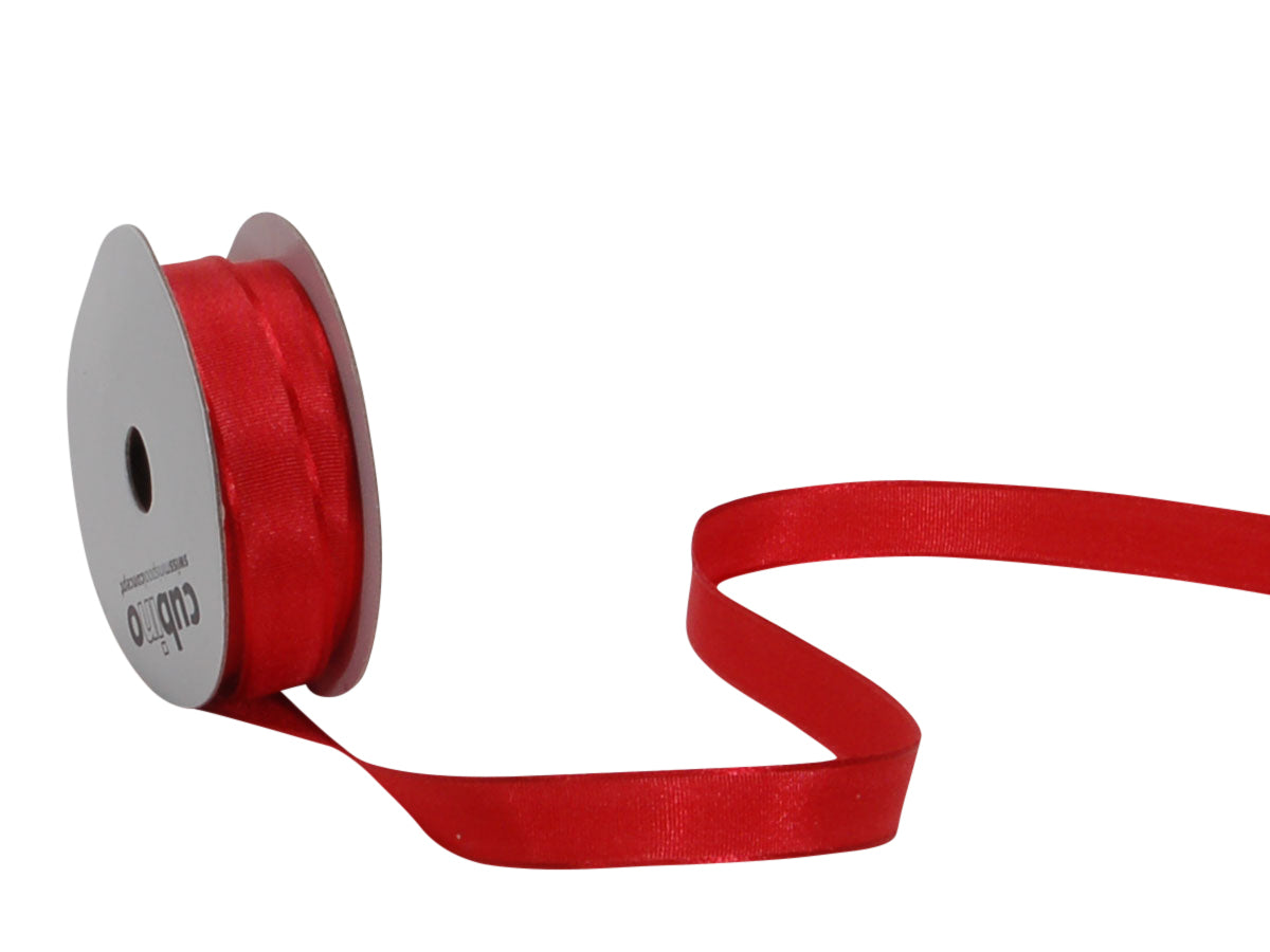 Spyk Geschenkband Taffetas Rot – 10 mm × 5 m – Echte Webkante, Ohne Draht