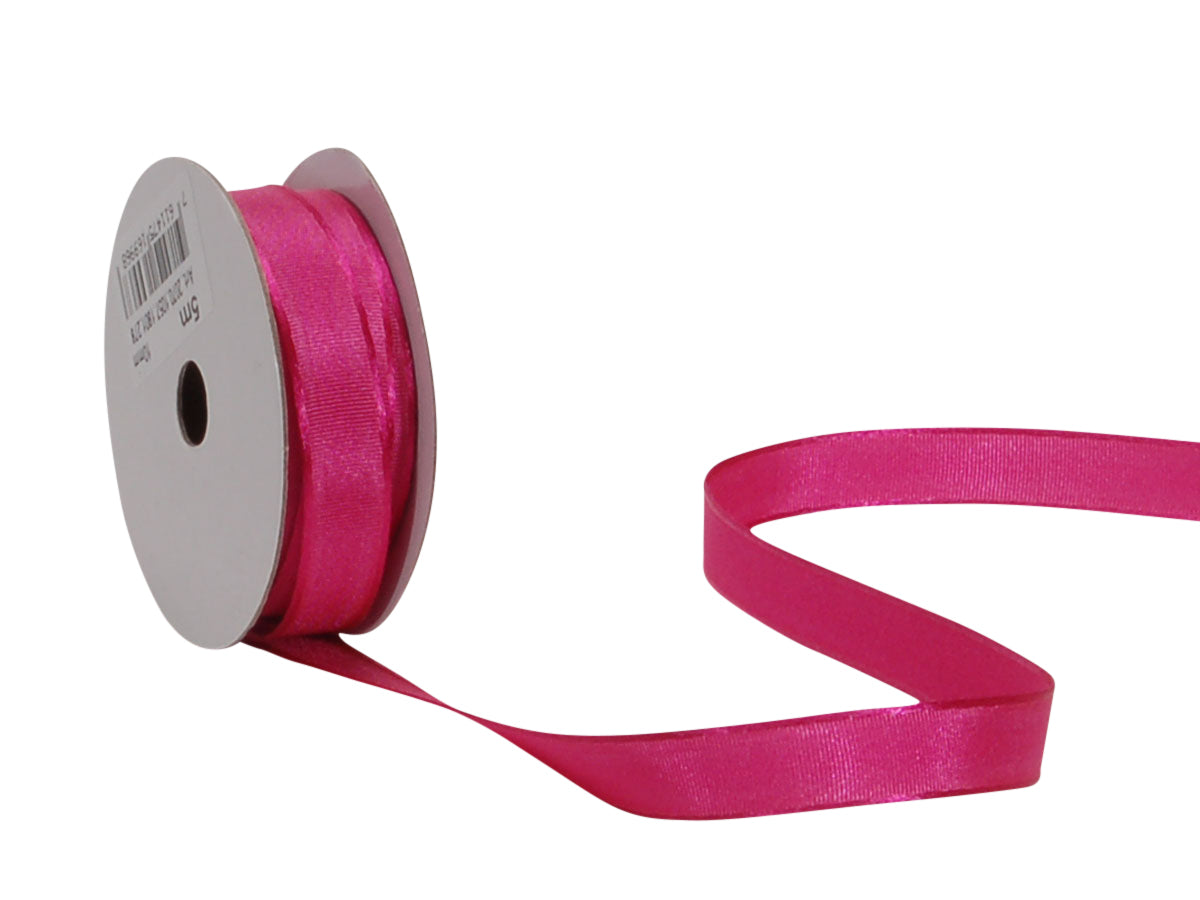 Spyk Geschenkband Satin Pink – 10 mm × 5 m – Echte Webkante, Ohne Draht