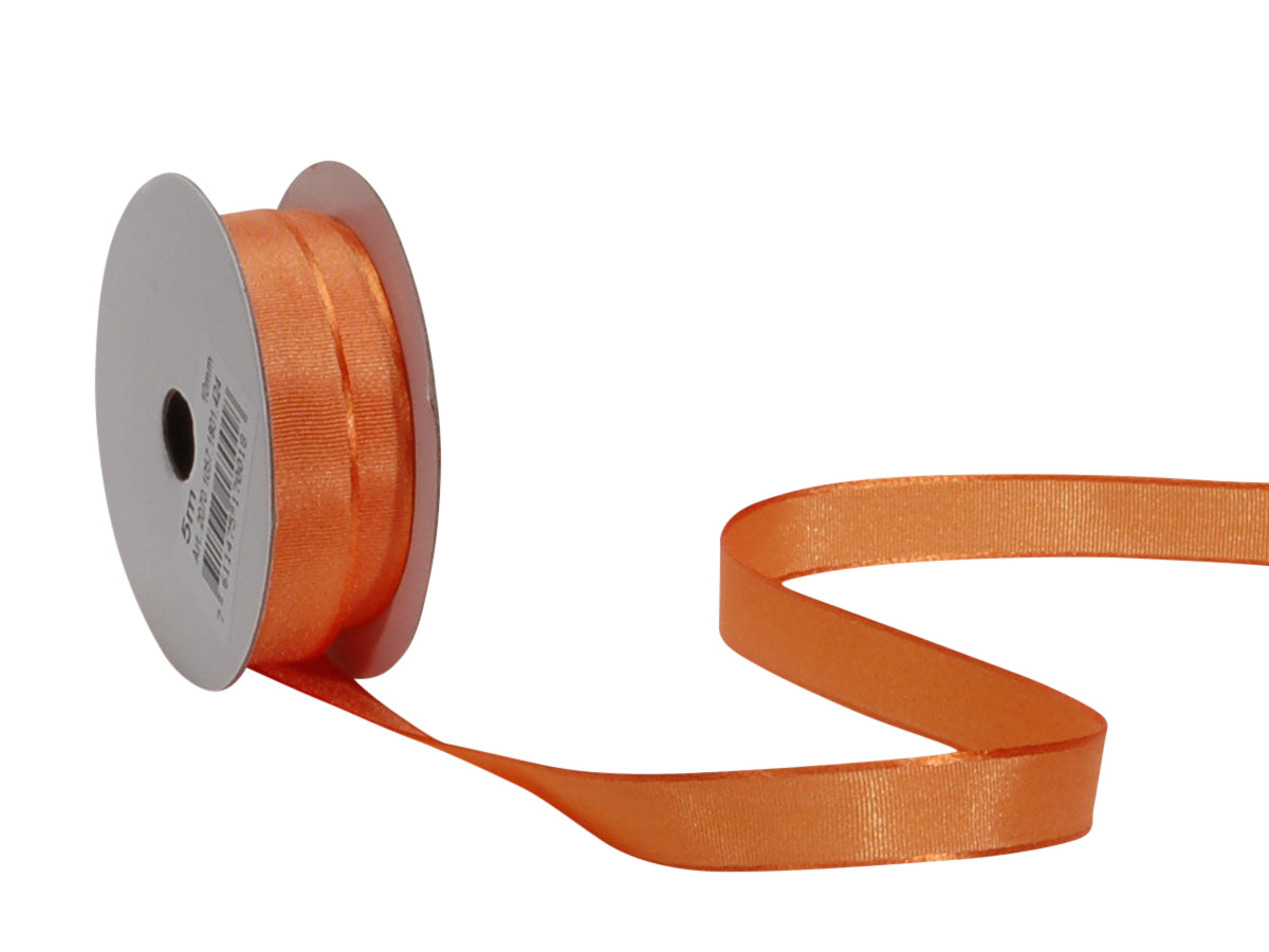 Spyk Geschenkband Taffetas Orange – 10 mm × 5 m – Echte Webkante, Ohne Draht