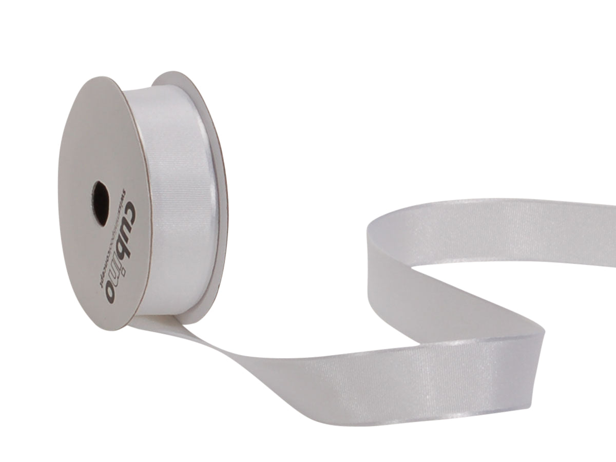 Spyk Geschenkband Satin Weiss – 15 mm × 4 m – Echte Webkante, Ohne Draht
