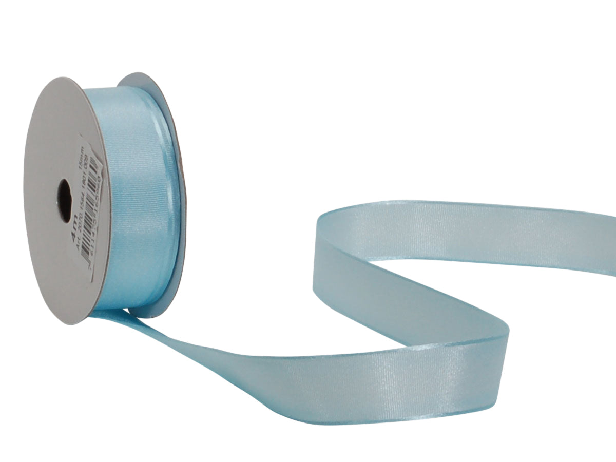 Spyk Geschenkband Cubino Taffetas Himmelblau – 15 mm × 4 m – mit Webkante