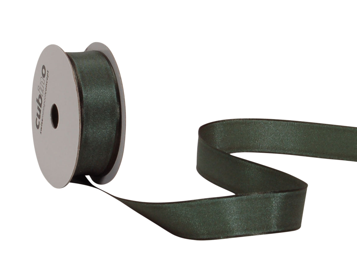 Spyk Satinband Grün – 15 mm × 4 m – Echte Webkante