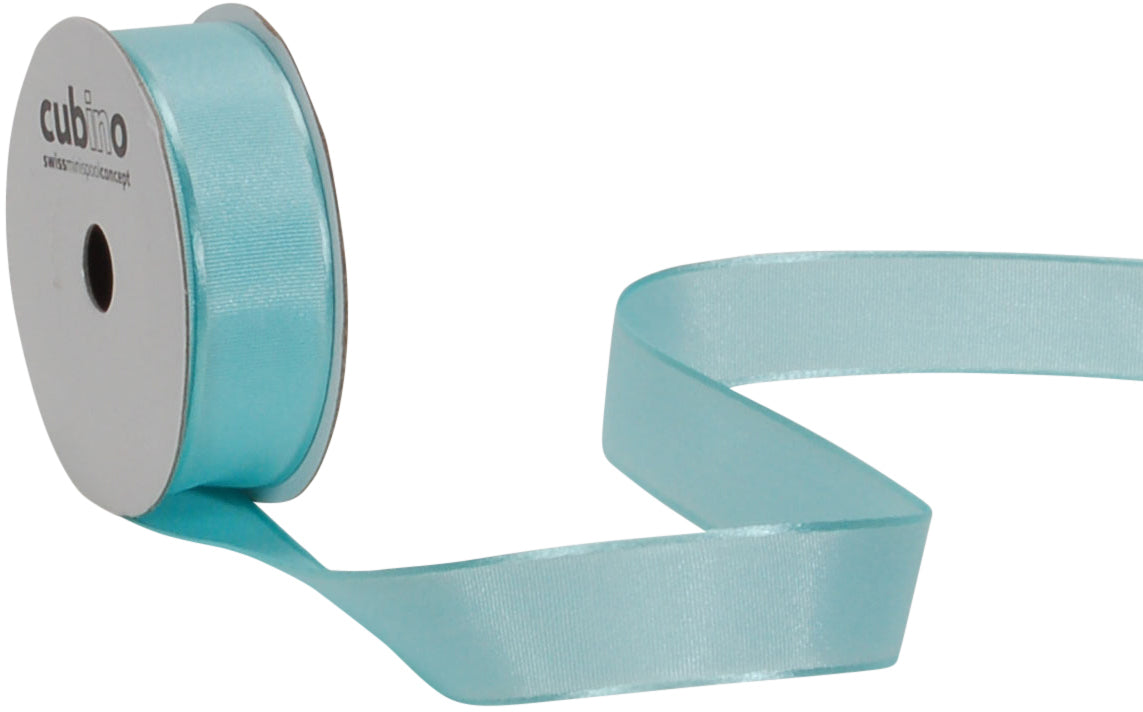 Spyk Geschenkband Satin Mint – 15 mm × 4 m – Echte Webkante, Ohne Draht