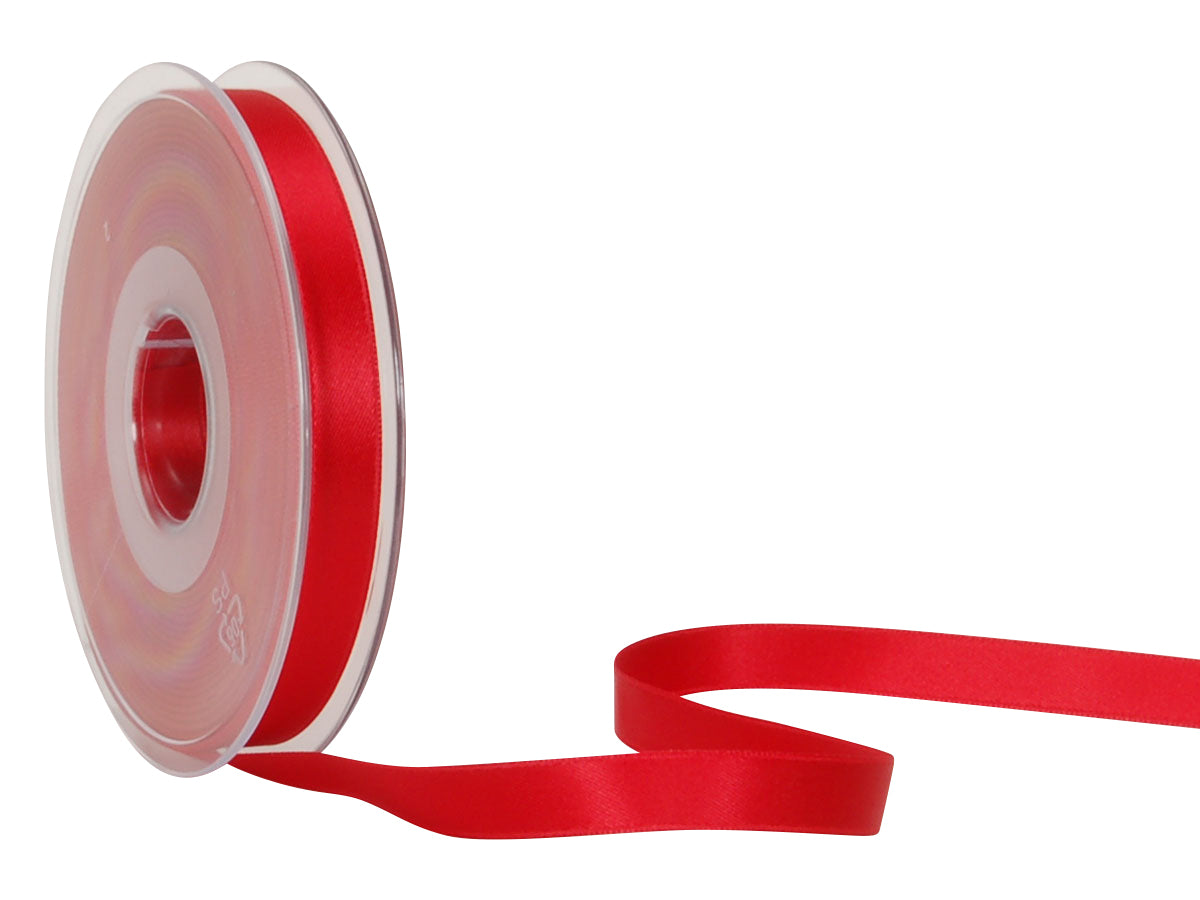 Spyk Satinband Rot – 10 mm × 25 m – 1 Rolle, doppelseitig