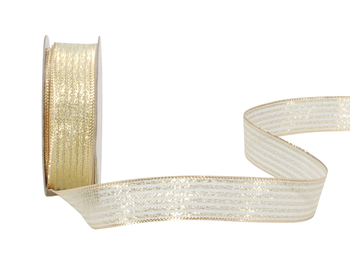 Spyk Geschenkband Cubino, brillant, gold – 15 mm × 4 m
