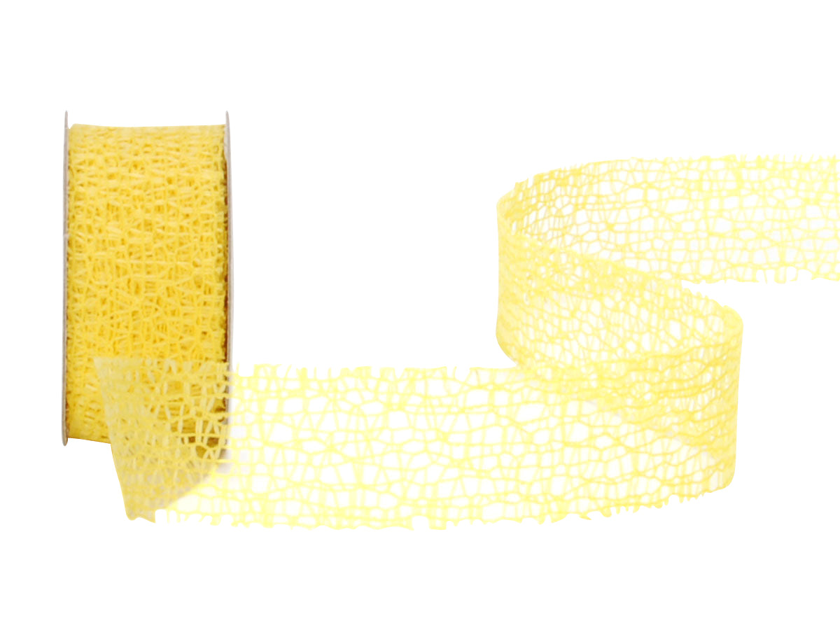 Spyk Geschenkband Cubino Netty Gelb – 25 mm × 4 m