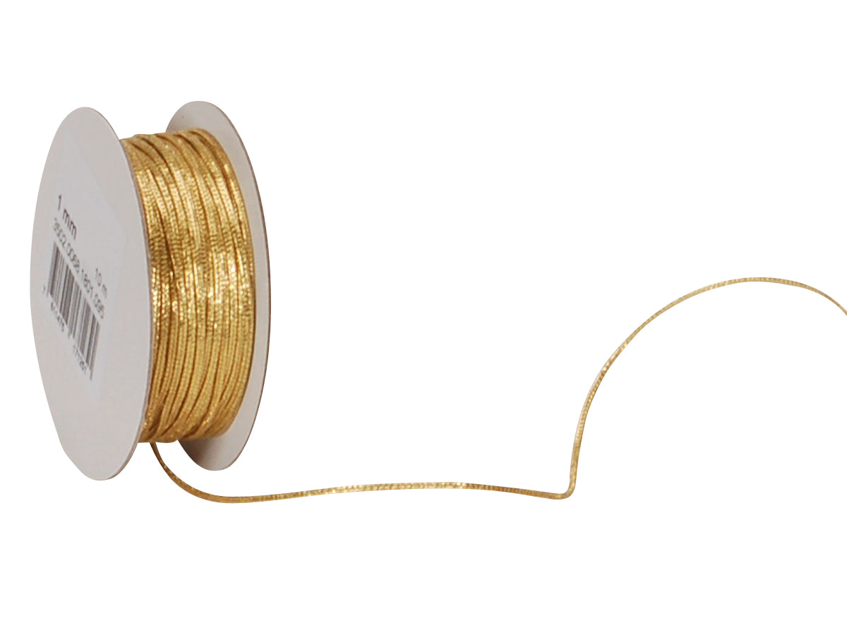 Spyk Geschenkband Cubino Linz Metallkordel Gold – 1 mm × 10 m