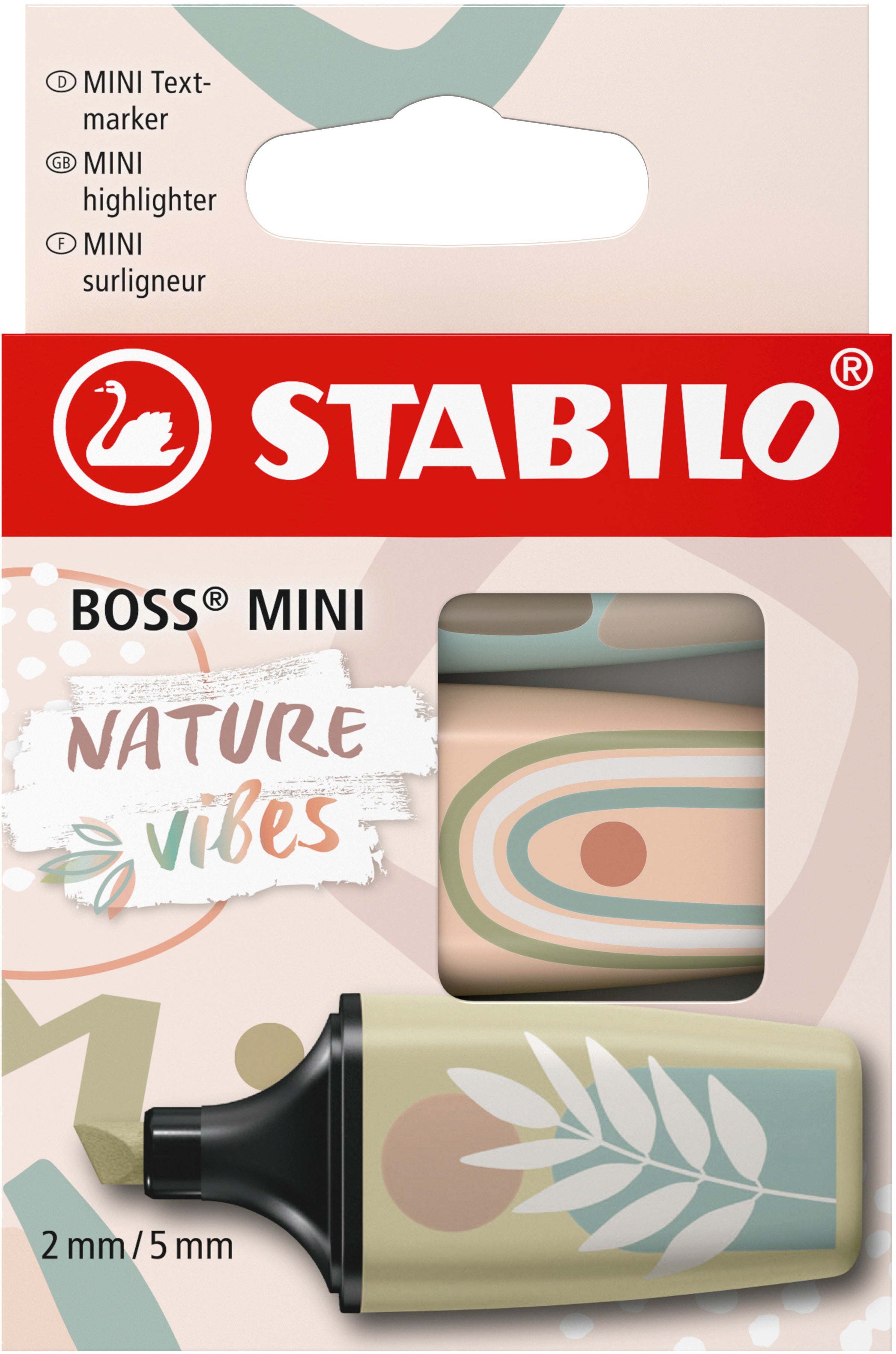 STABILO BOSS Mini Naturevibes Textmarker – Keilspitze 2–5 mm