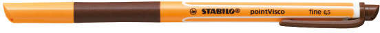 STABILO pointVisco 1099/45 – Tintenroller, 0,5 mm, Braun, mit Kappe, Kunststoff, Orange