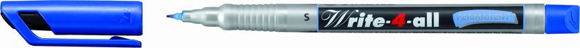 STABILO Write-4-all Permanentmarker – Rundspitze 0,4 mm – Blau – für Glas, Metall und Kunststoff