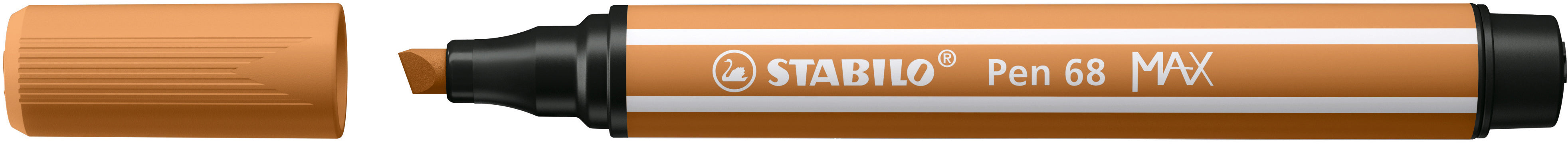 STABILO Pen 68 MAX Filzstift, Doppelspitze – Keilspitze, 1 mm + 5 mm, wasservermalbar, Braun, 5er Set