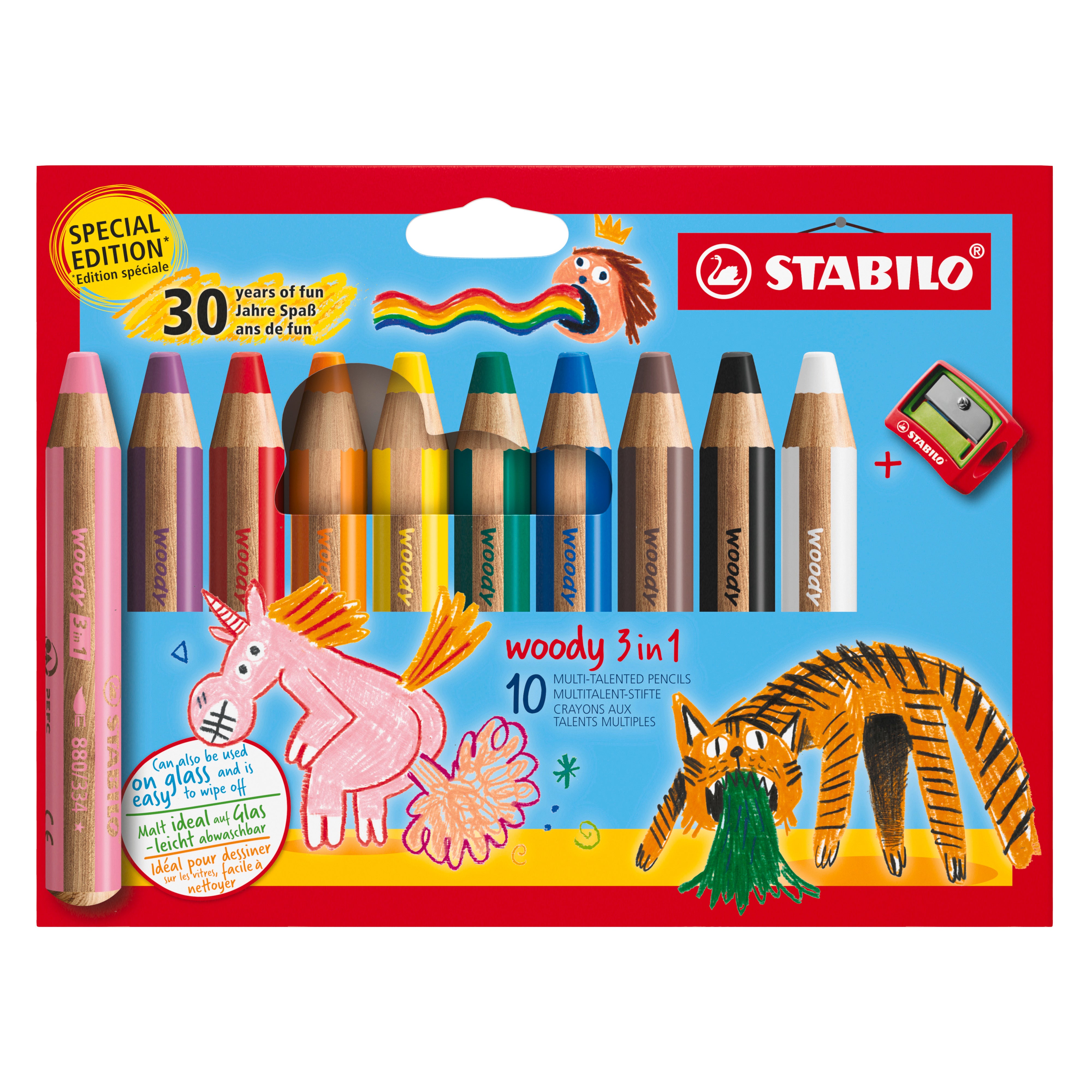 STABILO Buntstifte woody 3 in 1, Spezialedition 30 Jahre – 3-in-1