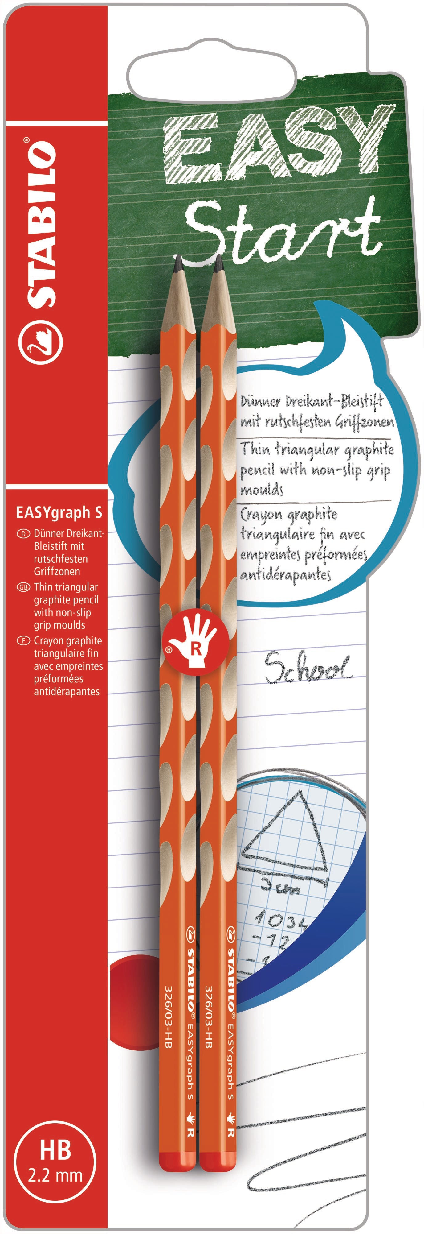 STABILO EASYgraph S Bleistift HB, dreieckig, mit Griffmulden