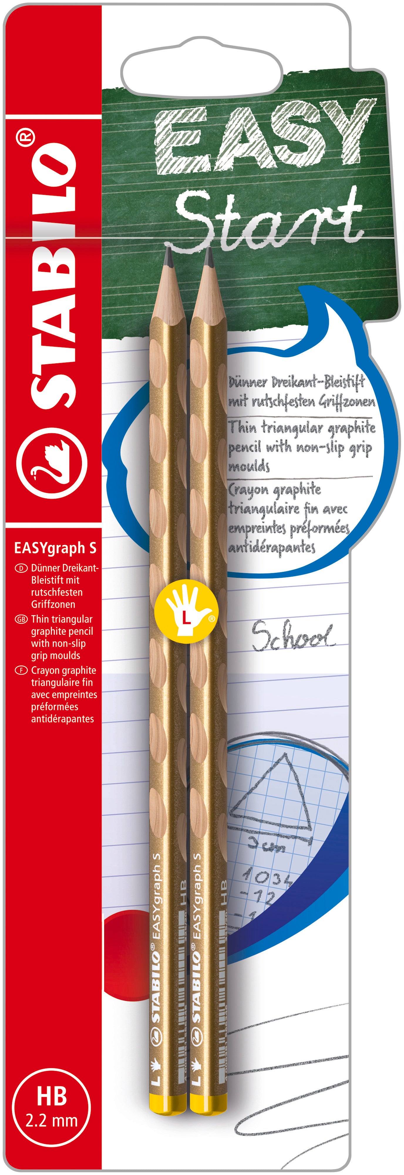STABILO EASYgraph S Bleistifte HB, dreikantig – 2er-Set