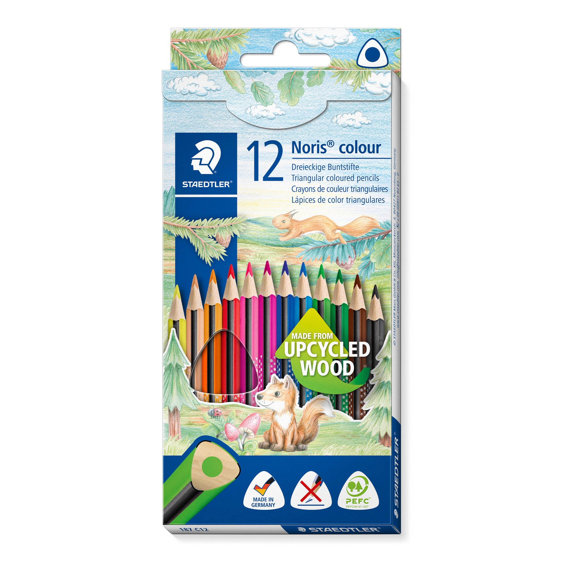 STAEDTLER Noris colour Farbstifte – 12 Stk., ergonomisch, Karton