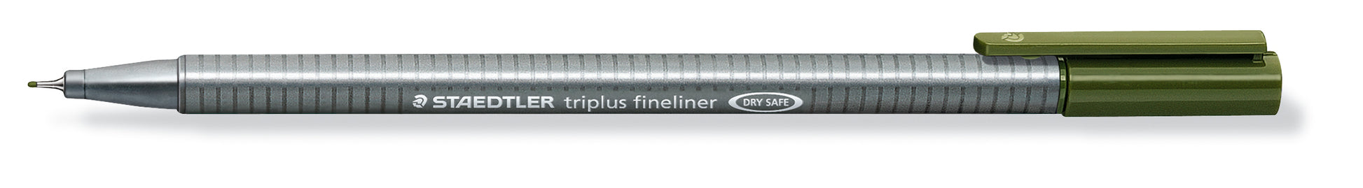 Staedtler Triplus 334-57 Fineliner – 0,3 mm, olivgrün, 1 Stk., Cap-Off