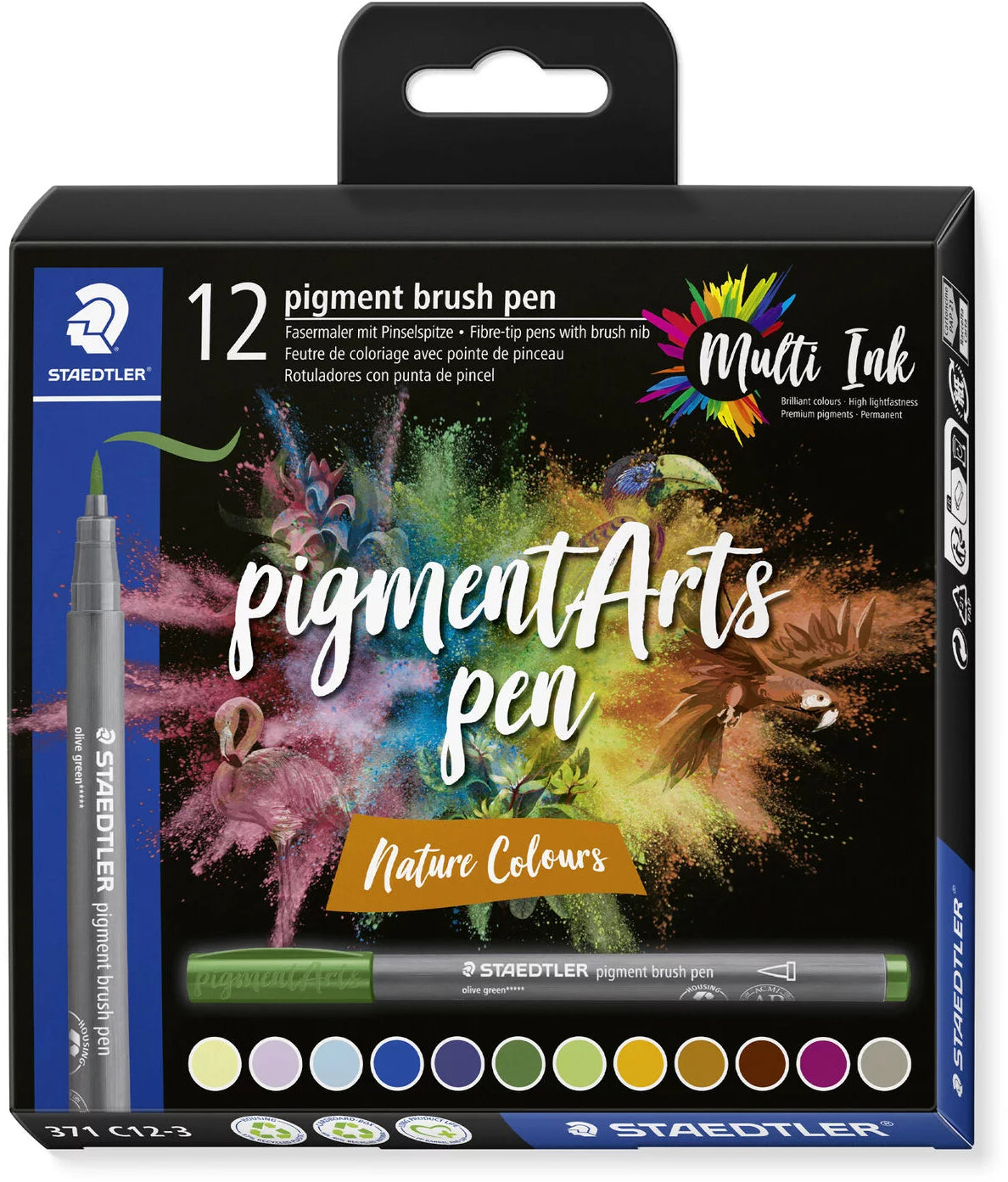 Staedtler Nature Colours Brush Pen – Pinselspitze, wasserbasiert, 12 Farben