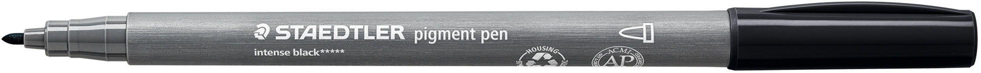 STAEDTLER Pigment Arts Filzstift – Rundspitze, 1 mm, wasserbasiert, abwaschbar, schwarz, 2er Set