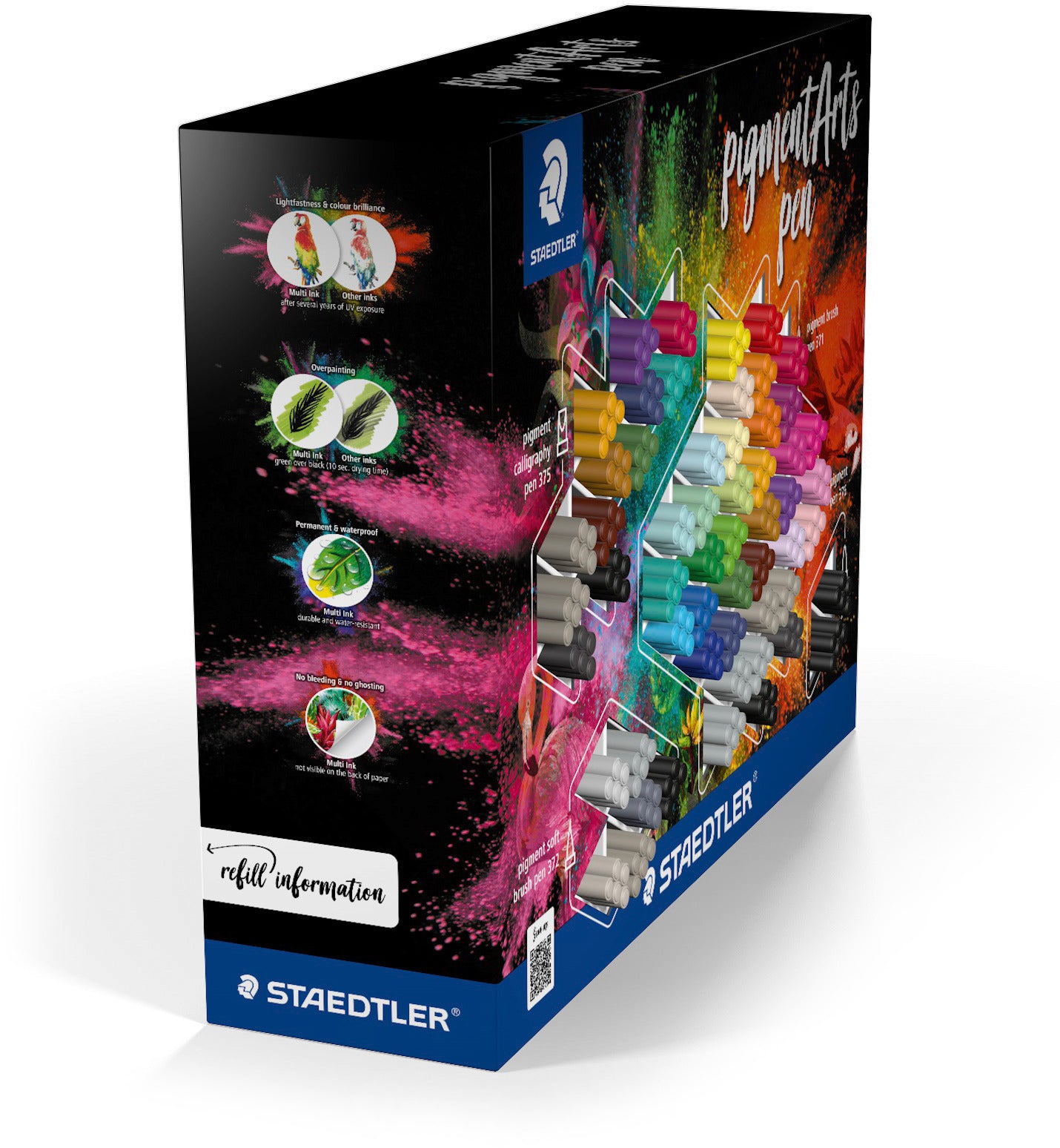 Staedtler Thekendisplay 280 Stück – permanent, wasserfest – Pigment Art Pens