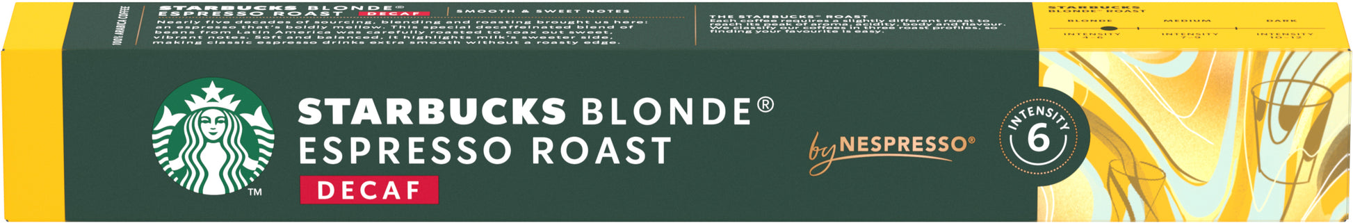 Starbucks Blonde Espresso Röstung – Kapseln für Nespresso – entkoffeiniert, hell, 10 Kapseln