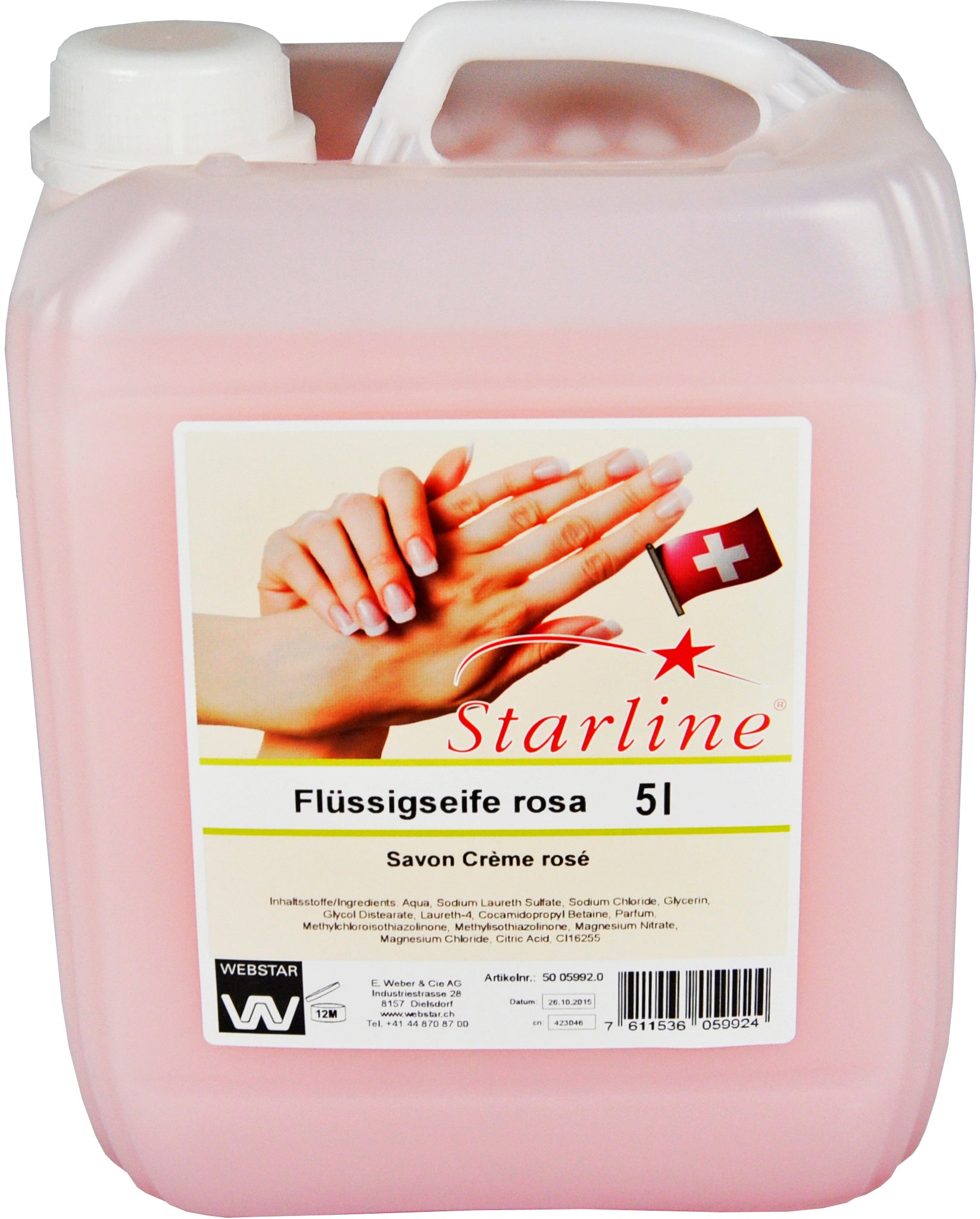 StarLine Flüssigseife für die Hände – Rosa – 5 l