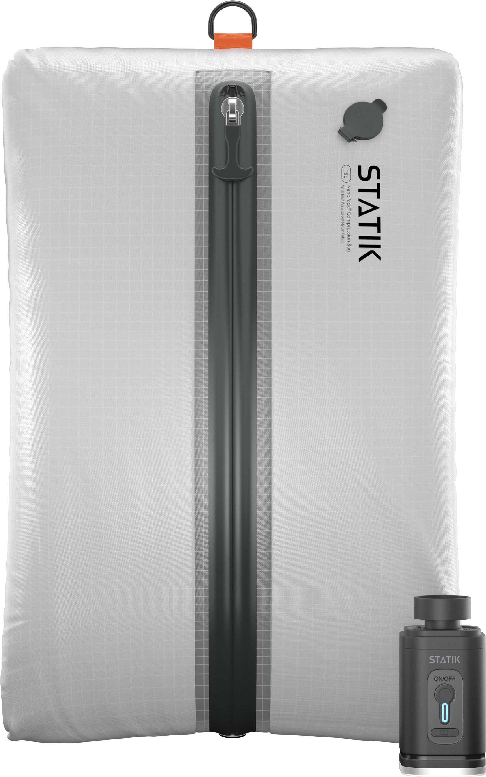 Statik NanoPack Travel Kit – Vakuum-Kompressions-Set, USB-C-Pumpe, wasserdichter Reissverschluss – schwarz