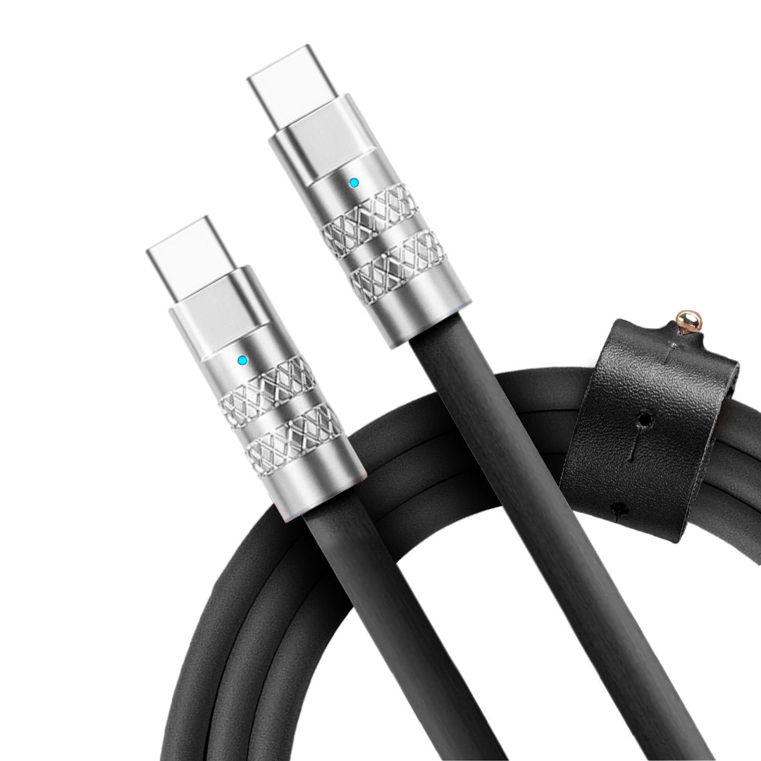 Statik USB-C auf USB-C Kabel – 1,8 m – PD 100 W – Silikon, Verstärkt – Schwarz – für USB-C Geräte