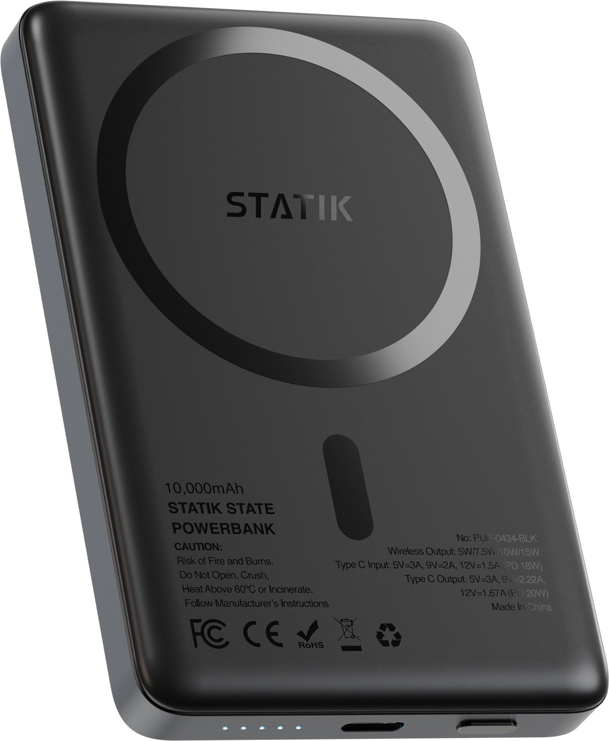 Statik State MagSafe Powerbank 10'000 mAh – 20 W PD, MagSafe 15 W, für iPhone 12+