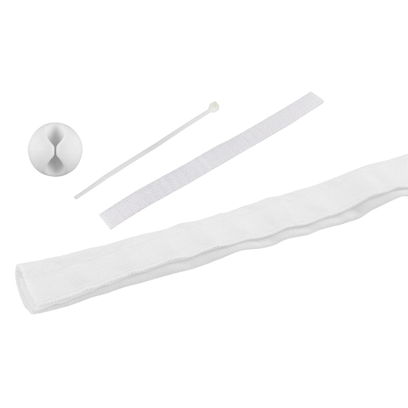 Steffen Fast Cover Kabelschlauch, 1,8 m, Klettverschluss – Weiss