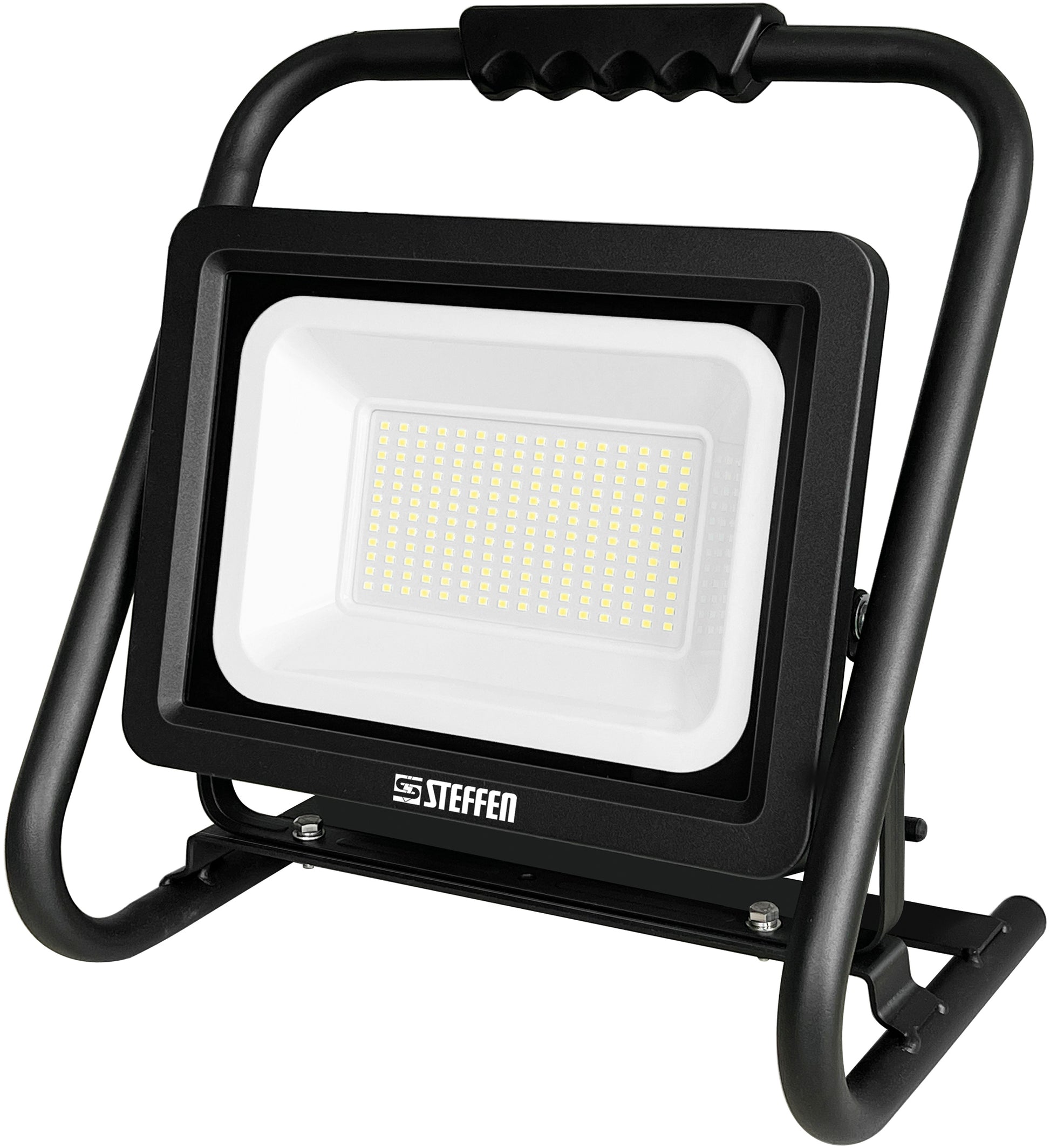 Steffen Arbeitsstrahler – 5 m Kabel – 16'000 lm, 100 W – 6500 K – IP65 – Netzbetrieb – Schwarz, Aluminium