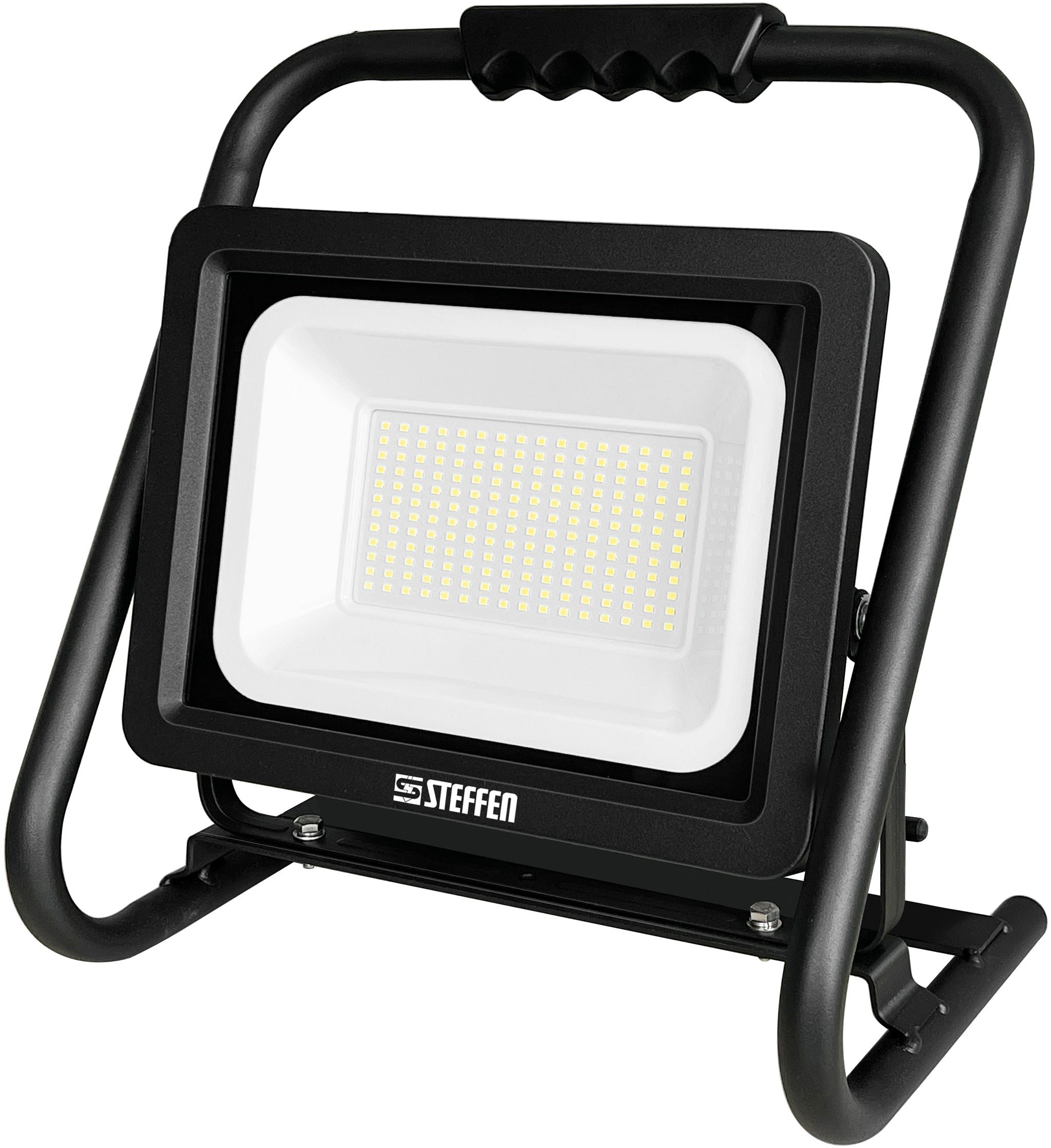 Steffen Arbeitsstrahler – 5 m Kabel – 16'000 lm, 100 W – 6500 K – IP65 – Netzbetrieb – Schwarz, Aluminium