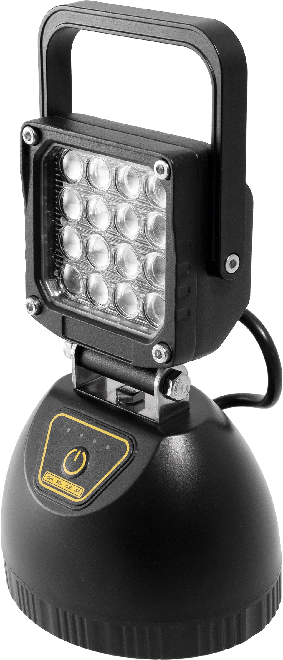Steffen Arbeitsleuchte Worklight 65 00162 – Akku, 16 W, IP65, 3-Stufen-Dimmer, USB-A-Ausgang – Schwarz
