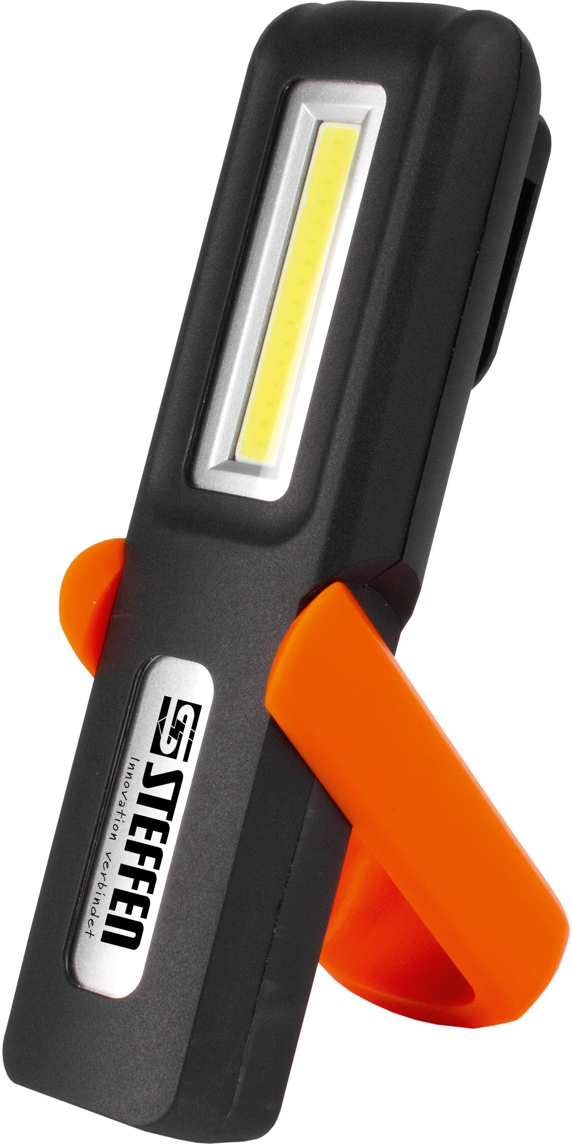 Steffen Taschenlampe Worklight 65 – 150 lm, 6000 K, USB-C, Magnethalter – Schwarz