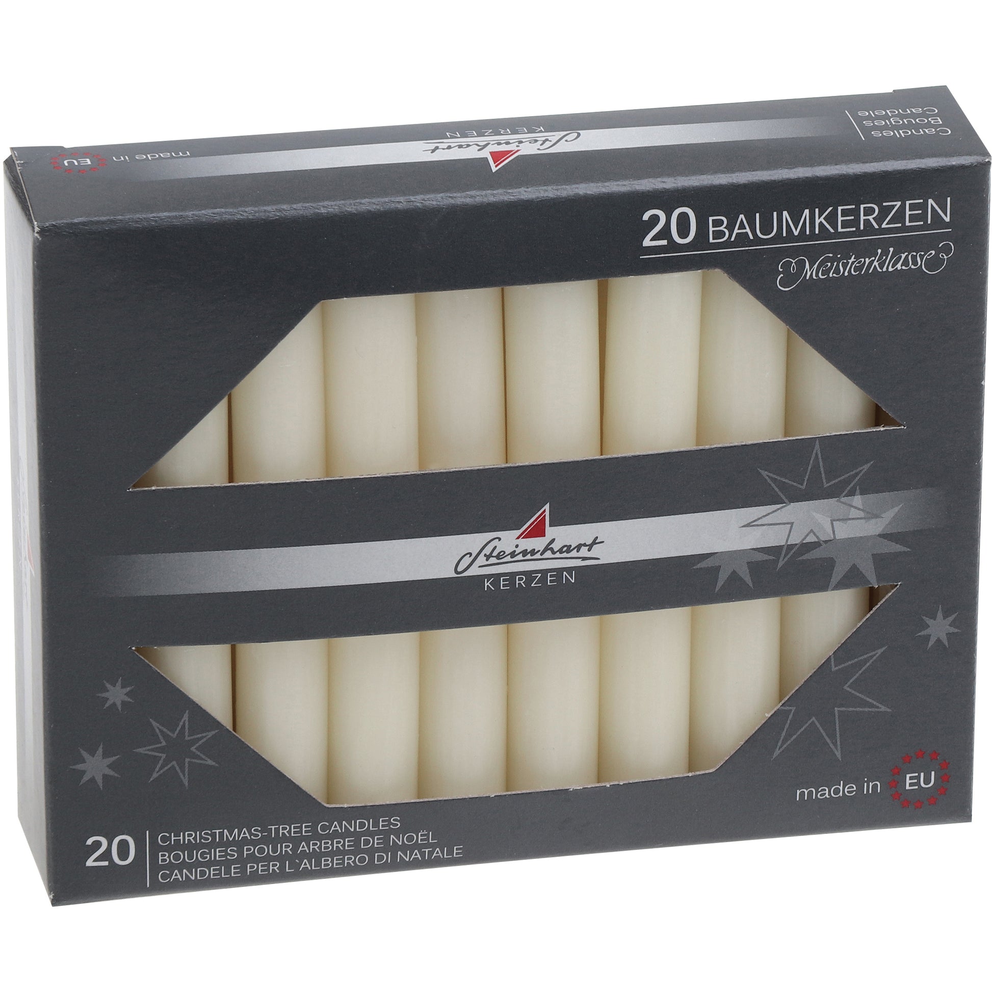 Steinhart Baumkerzen – Ø 1,3 × 9,5 cm – Champagner – 20-teilig