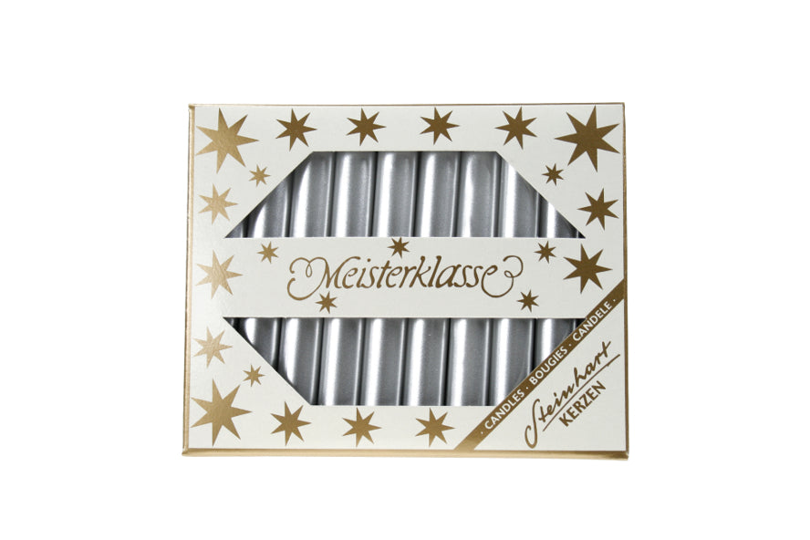 Steinhart Baumkerzen – Ø 1,3 × 9,5 cm – 20 Stück, Silber