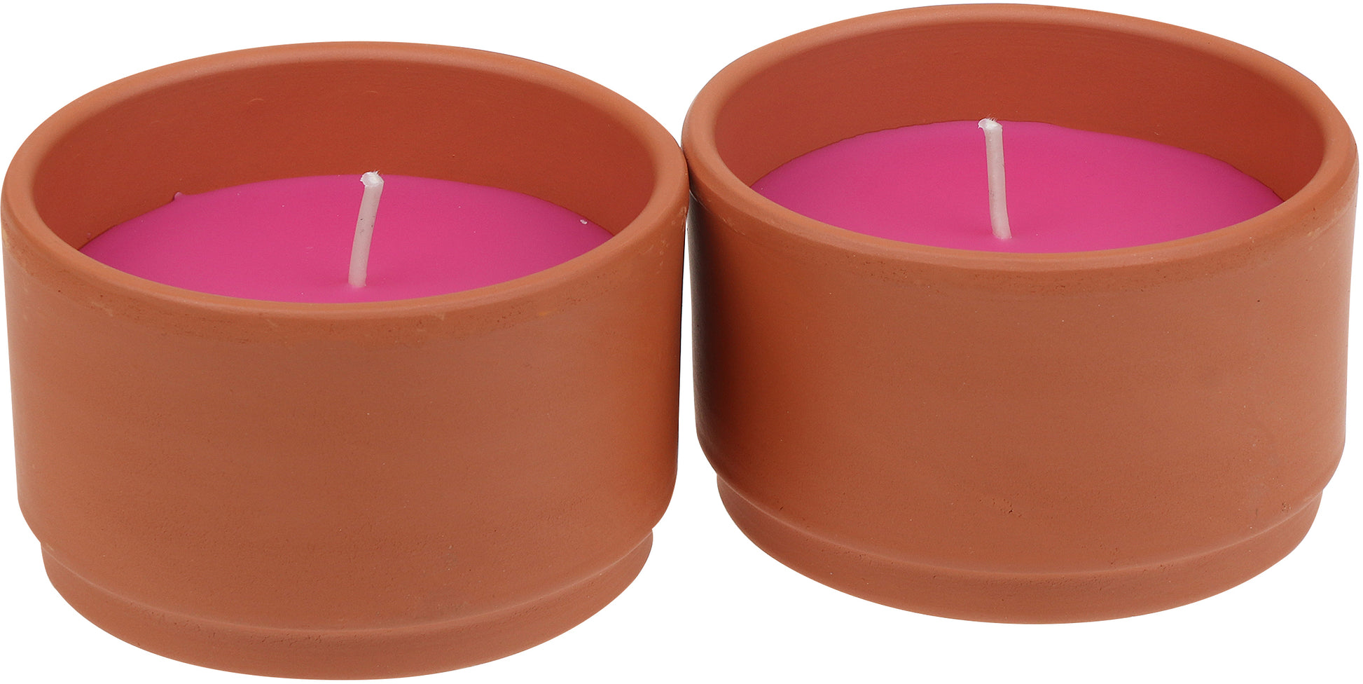 Steinhart Terra Outdoor Kerze – Ø 8 × 5 cm – 2-teilig, pink