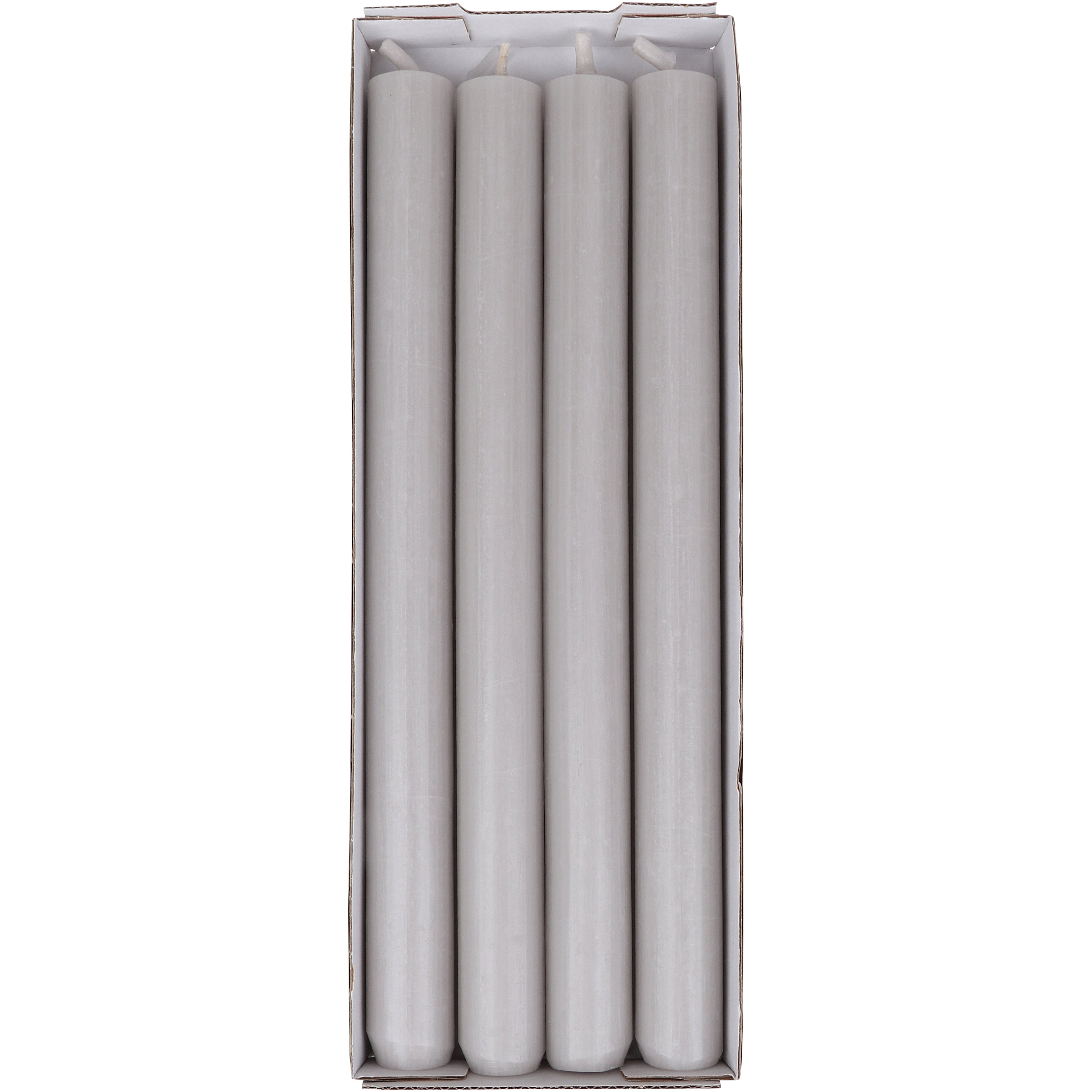 Steinhart Stabkerzen – Ø 2,2 × 26 cm – ca. 8 h Brenndauer – Taupe, 4-teilig