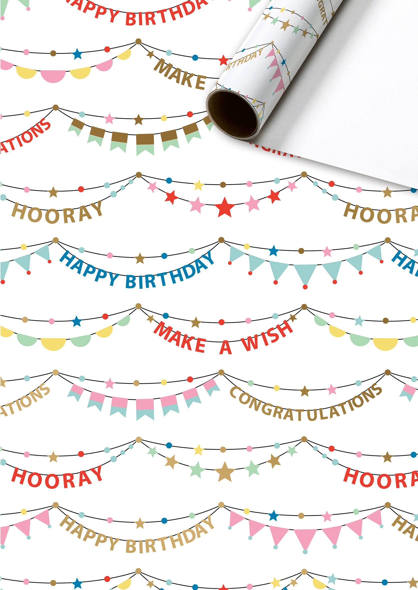 Stewo Geschenkpapier – 70 cm × 200 cm – weiss – Pierrot