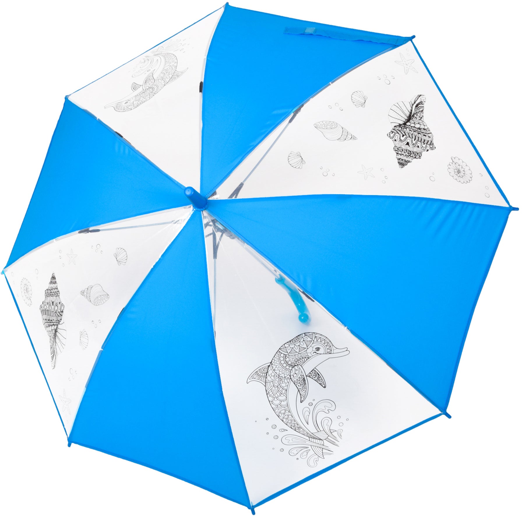 Strotz Kinderregenschirm Mia Matic 549202 – Automatik – Mandala, Delfin – Transparent
