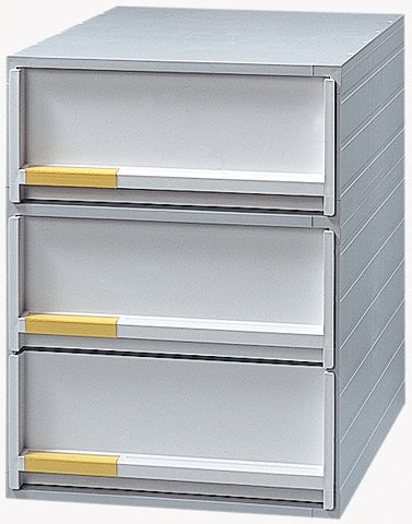 Styro Schubladenelement – 3 Schubladen, für C4, grau, Polystyrol (PS), B 278 × H 362 × T 346 mm
