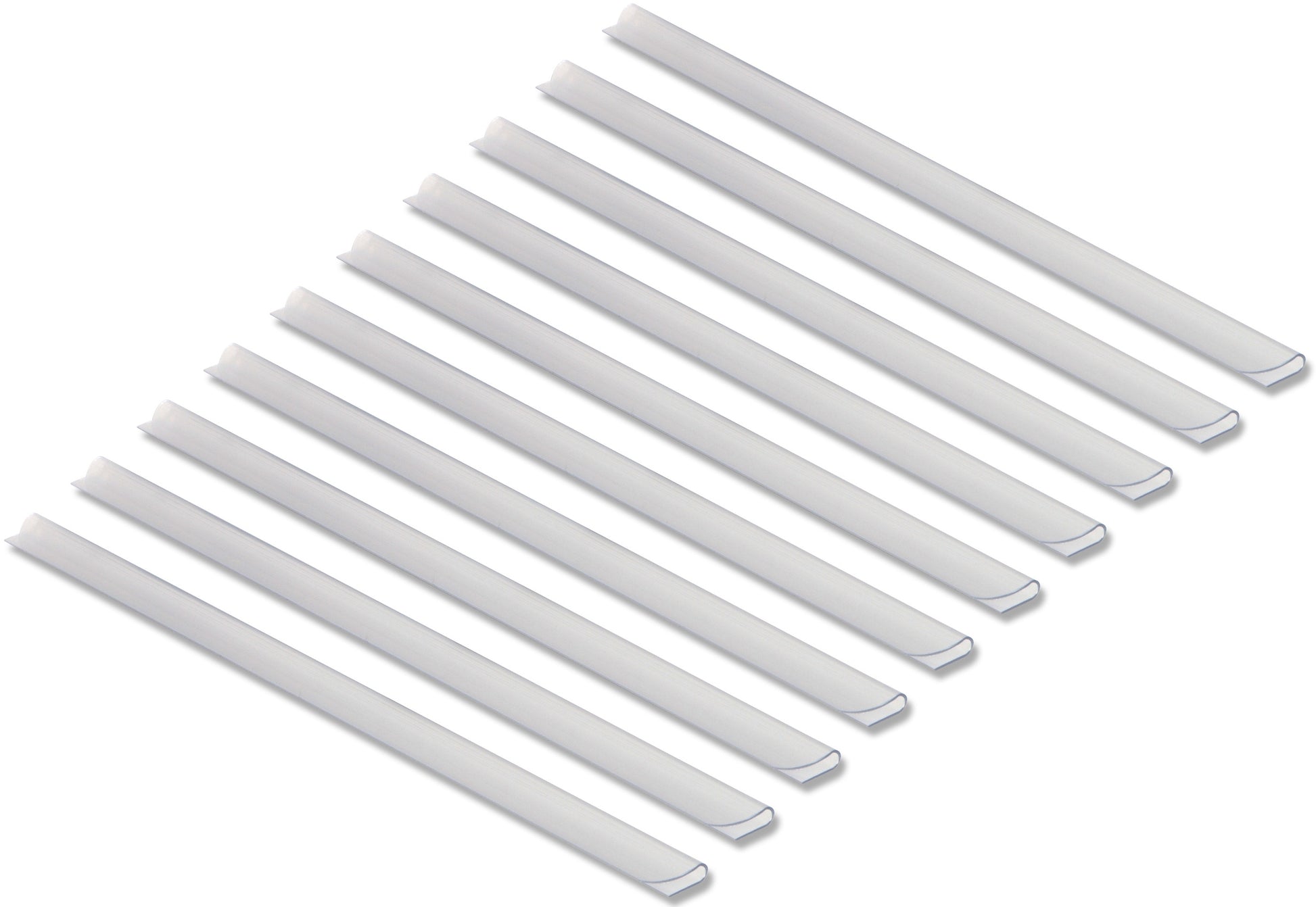 Styro Klemmschiene – A4, Kapazität 18 mm – Transparent – 75 × 345 × 18 mm – 10 Stk.
