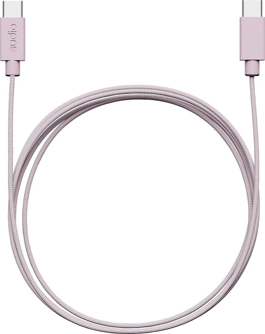 Sudio USB-C auf USB-C Kabel – 1,8 m – PD 60 W – Pink – für Smartphones, Tablets und Kopfhörer