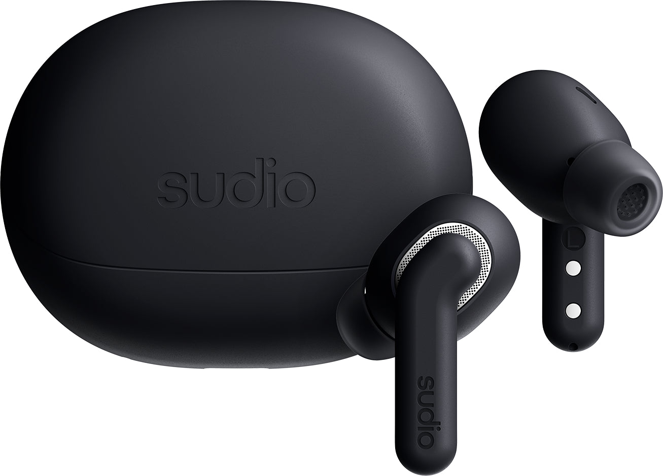 Sudio E4 Pro TWS In-Ear – ANC, Qi-Ladecase, Schwarz