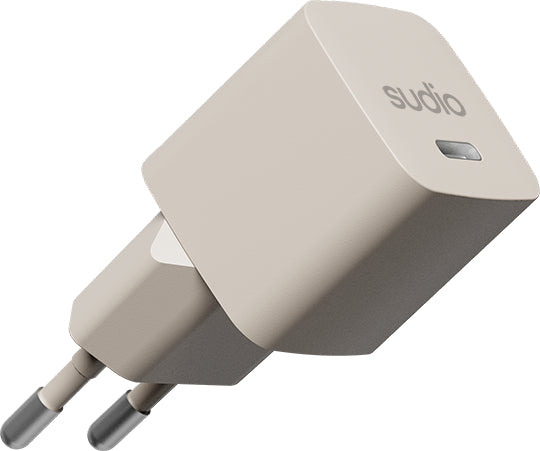 Sudio P1 USB-Wandladegerät 25 W – GaN, USB-C×1 – EU-Stecker (Typ C) – Sand