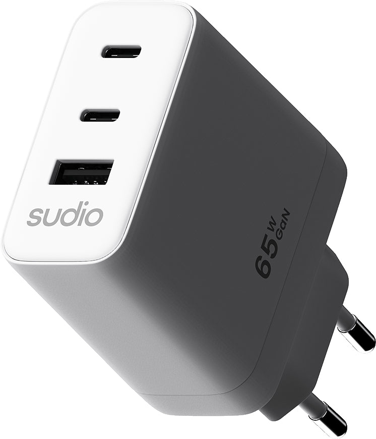 Sudio P3 USB-Ladegerät 65 W – USB-C×1 – GaN – EU-Stecker (Typ C) – Weiss