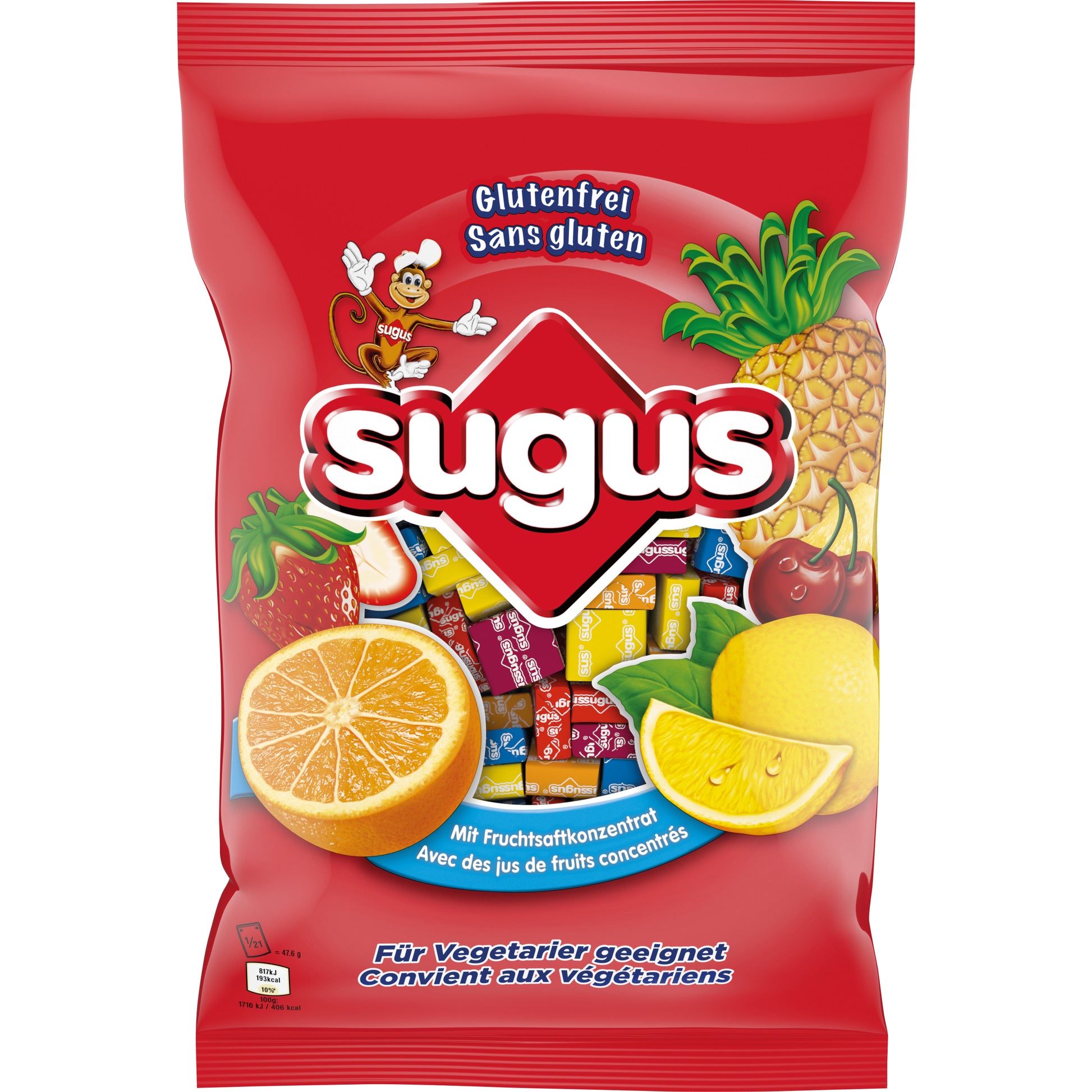 Sugus Classic Lutschbonbons – Fruchtmix, glutenfrei – 160 g