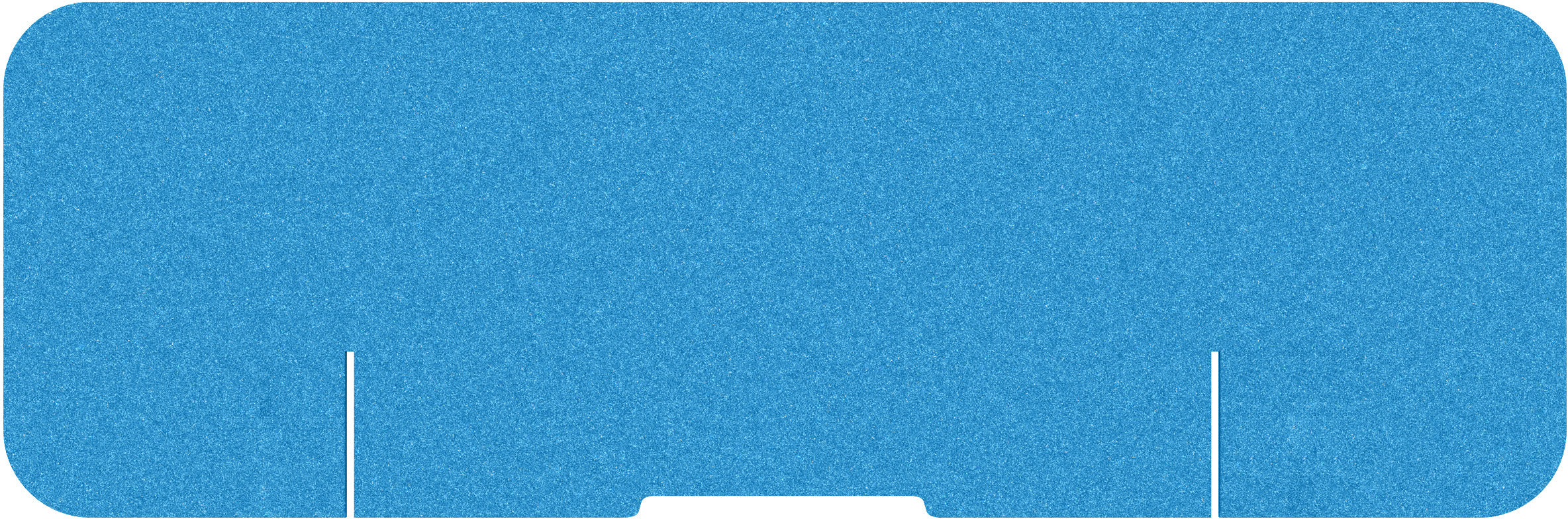 Suono Tischtrennwand DESK PLAIN – 1'800 × 590 mm, suonoBOARD, blau, mit Klemmen, für Tischplatten 15–70 mm